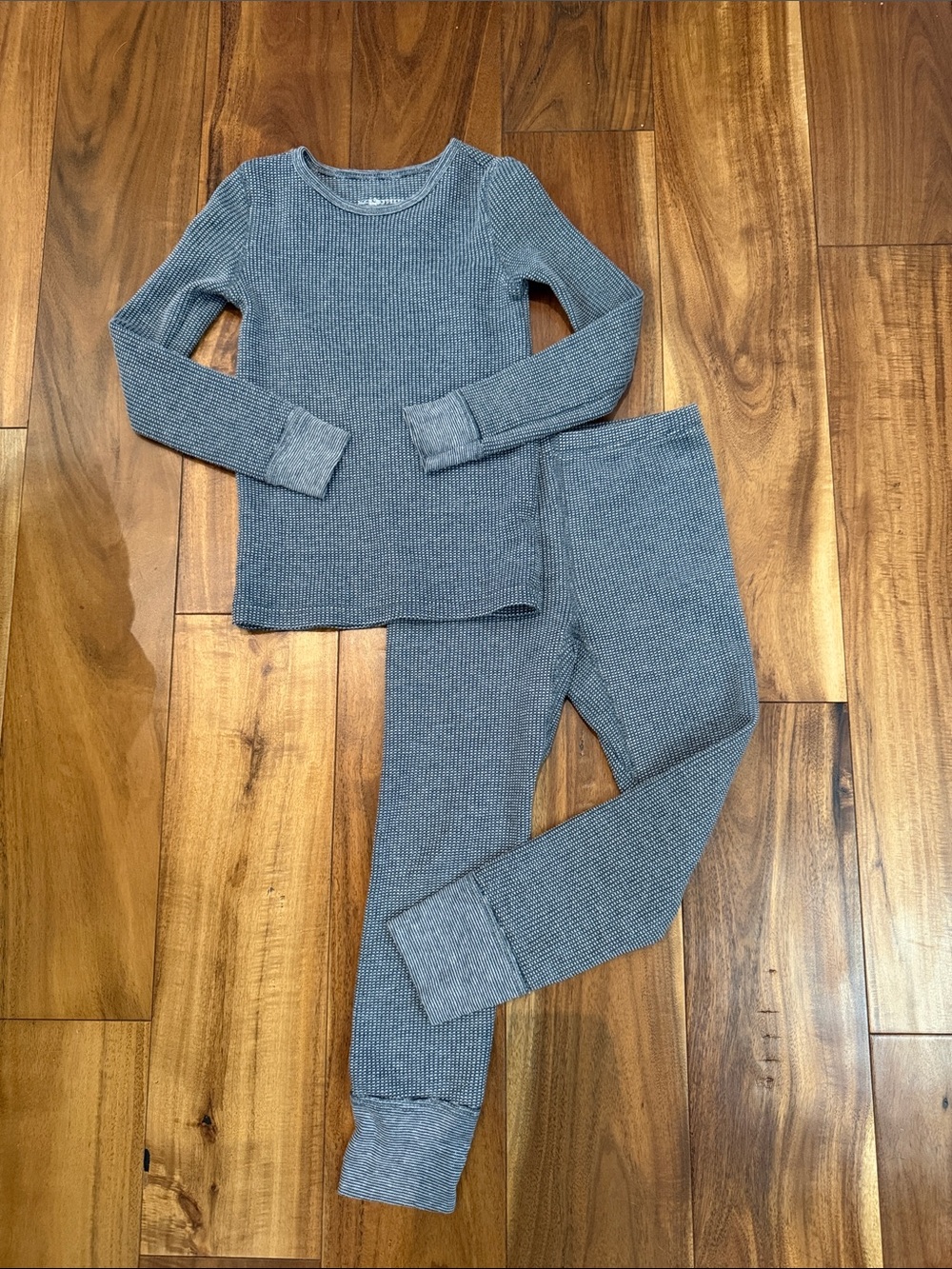 Kids Ribbed Long Underwear Set - Heather Gray